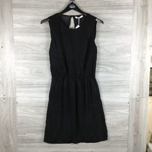 FRNCH Black Drape Back Sleeveless Midi Dress